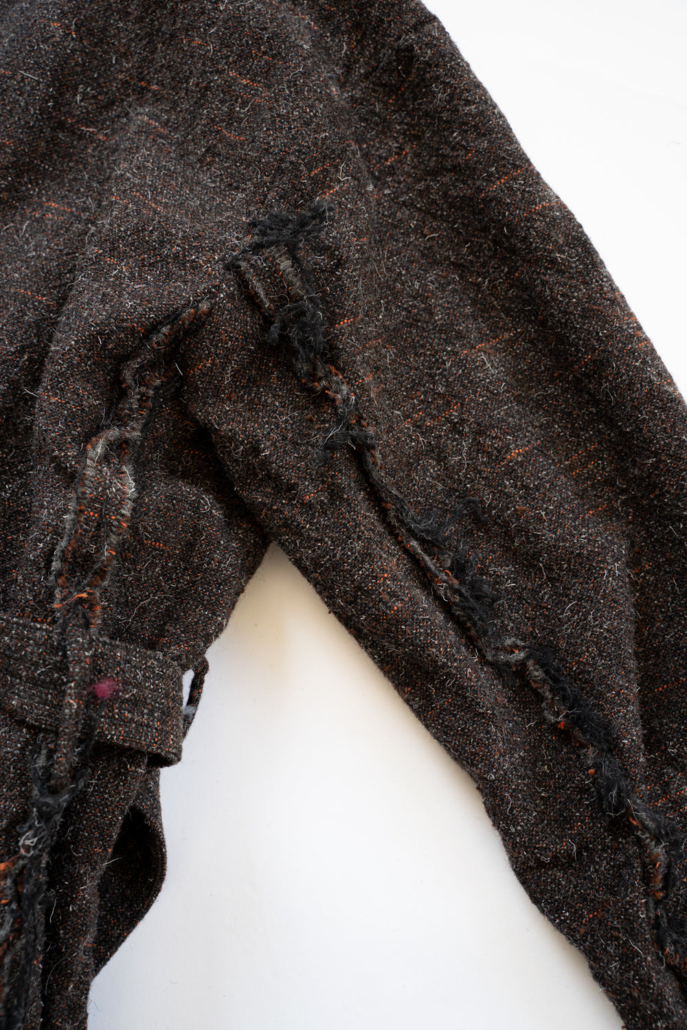 【ラスト1点】Cut Off Hem Belted Gown Coat(MIX BROWN)