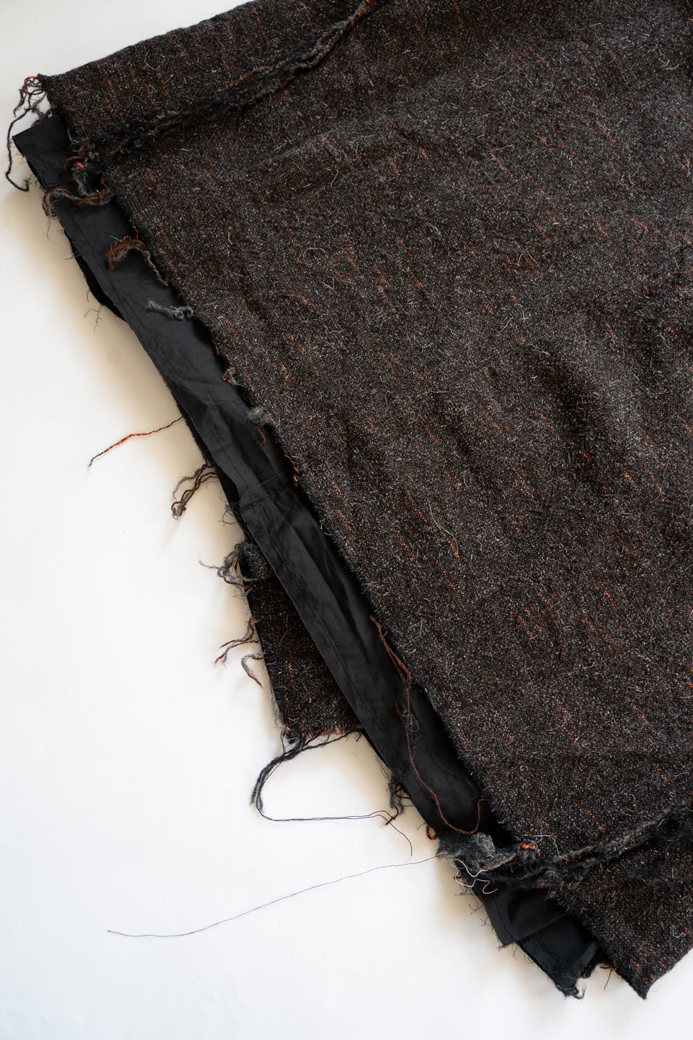 【ラスト1点】Cut Off Hem Belted Gown Coat(MIX BROWN)