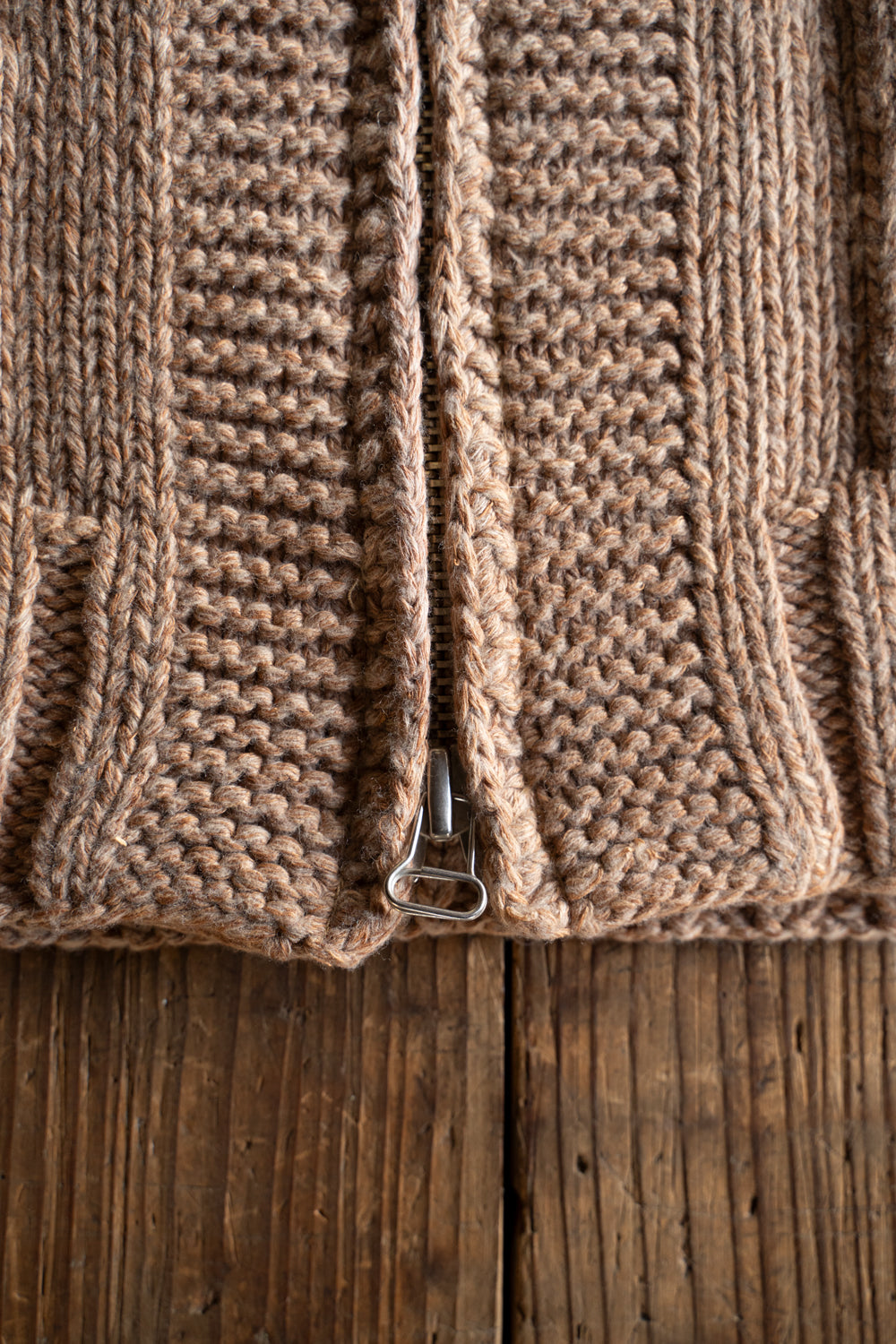 【ラスト1点】Cotton/Papar/Wool HAND KNITTING cowichan sweater(KAKISHIBU)