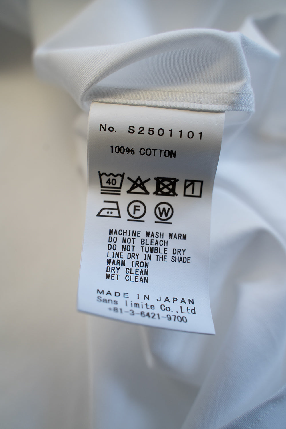 SH01B ブロードボックスレギュラーカラーシャツ(WHITE)