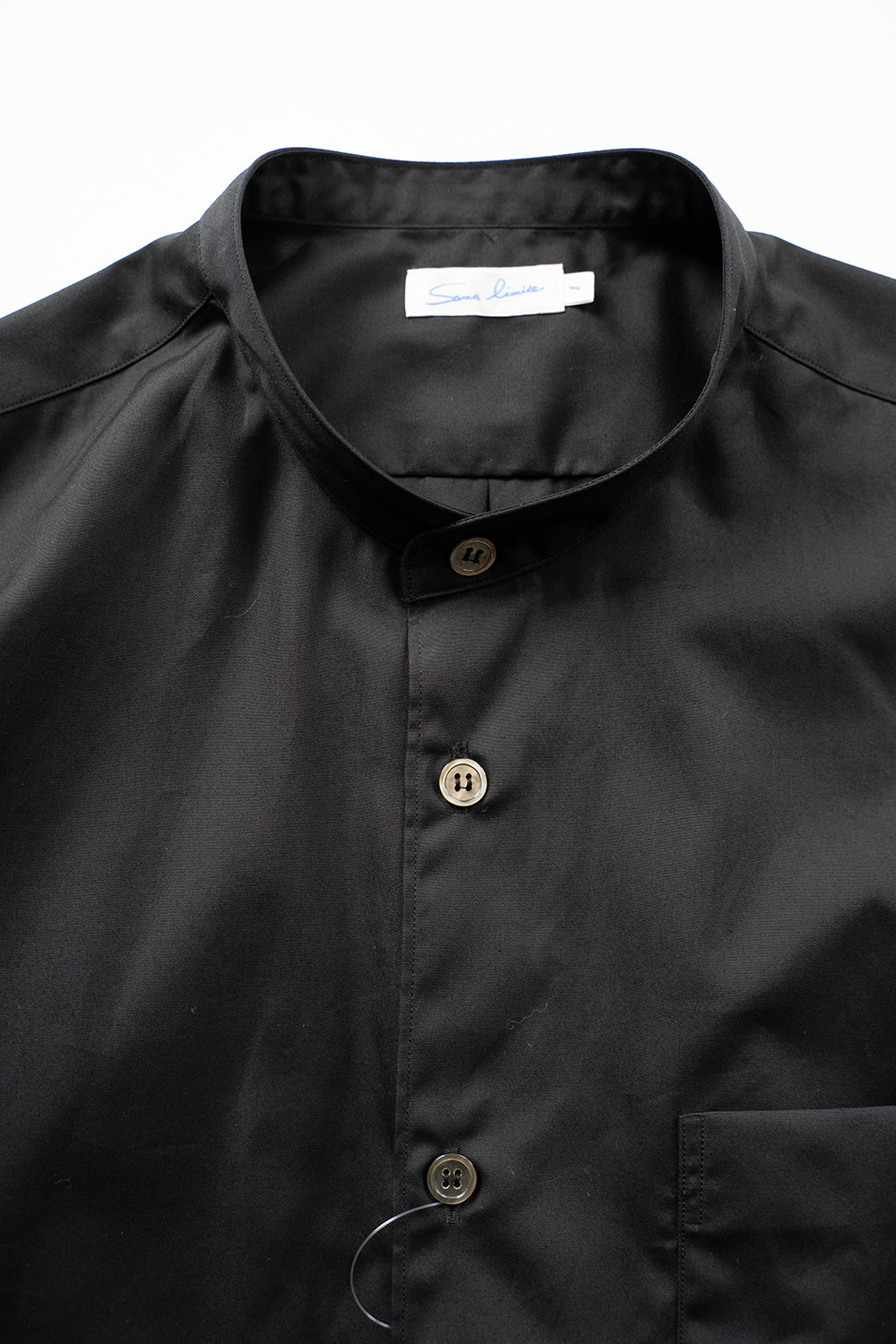 【ラスト1点】SH06B ブロードボックススタンドカラーシャツ(BLACK)