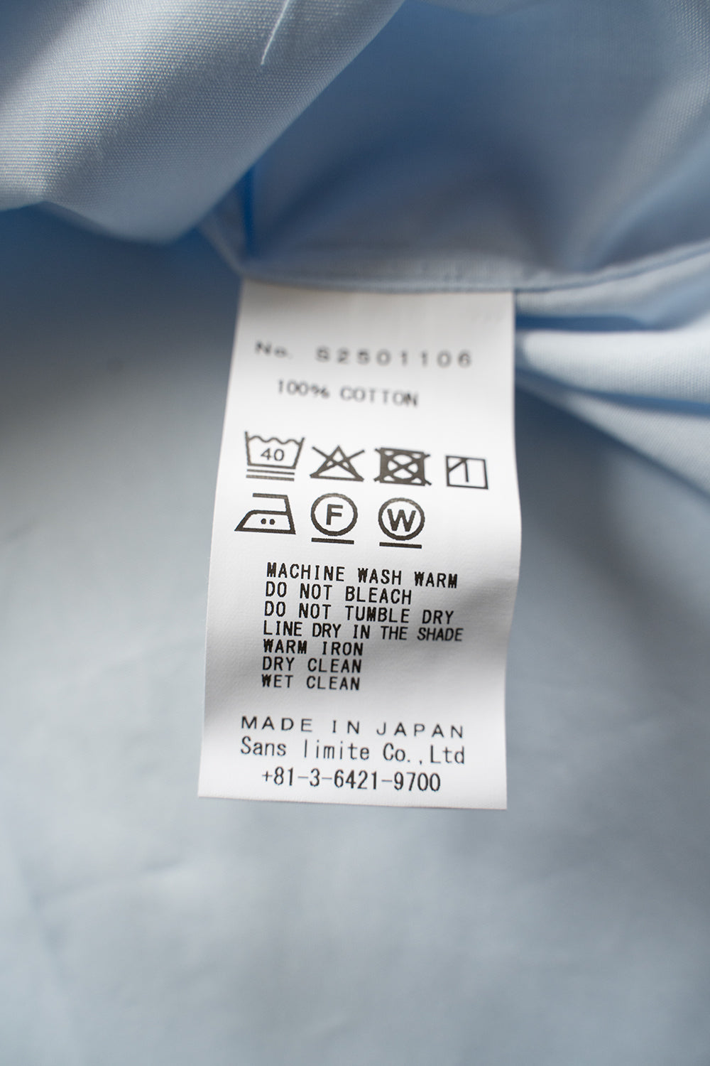 SH06B ブロードボックススタンドカラーシャツ(SAX)