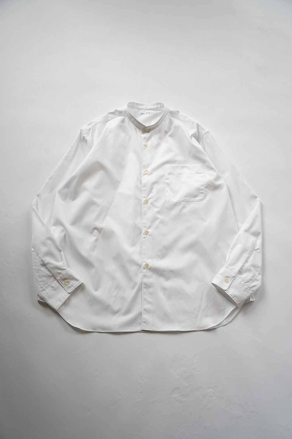 SH06B ブロードボックススタンドカラーシャツ(WHITE)