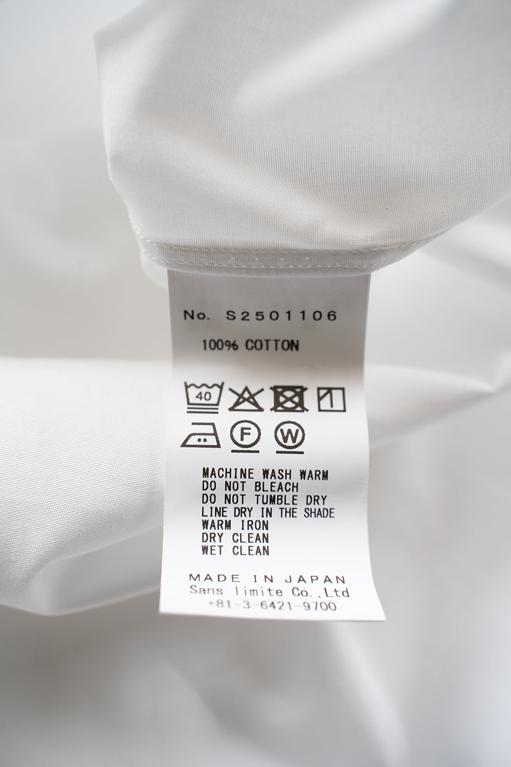 SH06B ブロードボックススタンドカラーシャツ(WHITE)