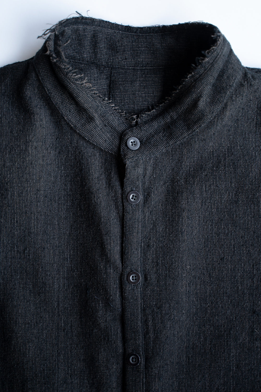 Stand Collar Long Tail Shirts"SH-042"(CACAO NIB)