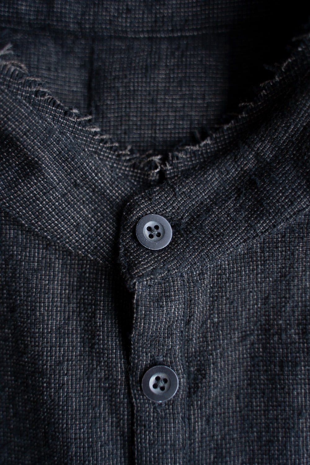 Stand Collar Long Tail Shirts"SH-042"(CACAO NIB)