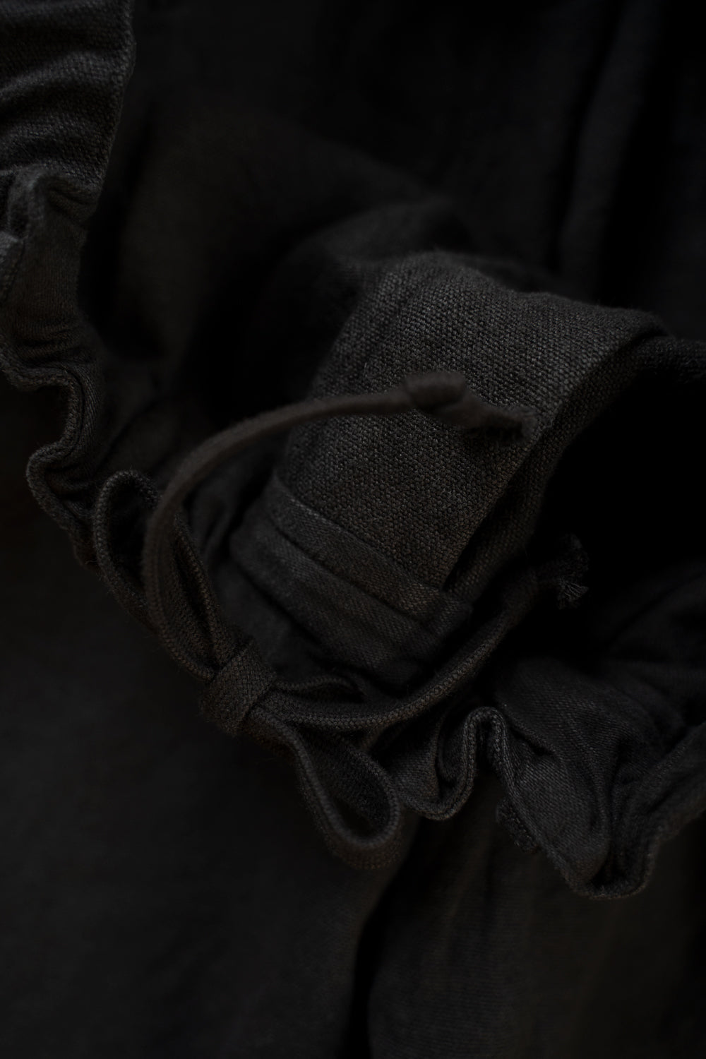 亜麻苧麻ワイドパンツ(黒)