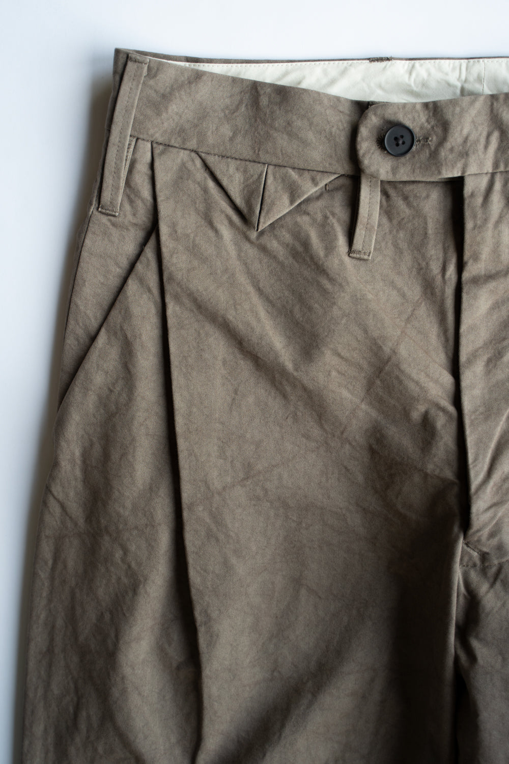 Side Tucked Wide Straight Trousers "LINDBERG Ⅱ"-TW(DUST)
