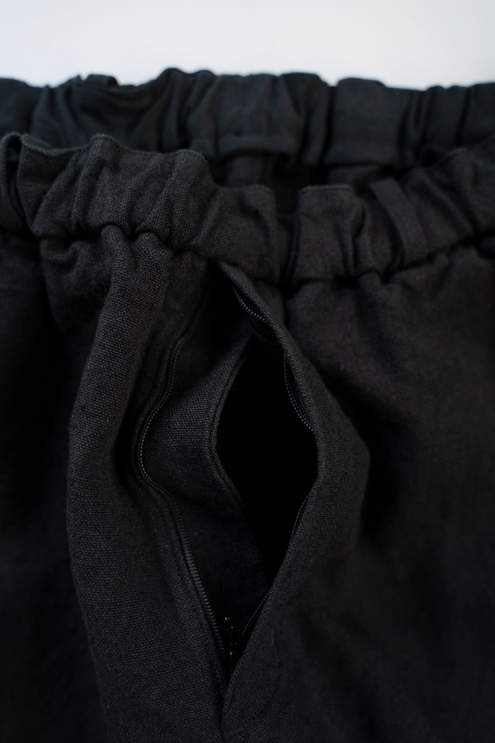 亜麻苧麻ワイドパンツ(墨黒)