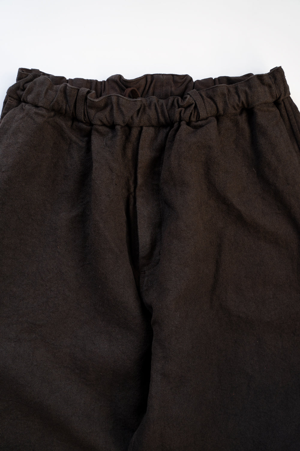 亜麻苧麻ワイドパンツ(こげ茶)