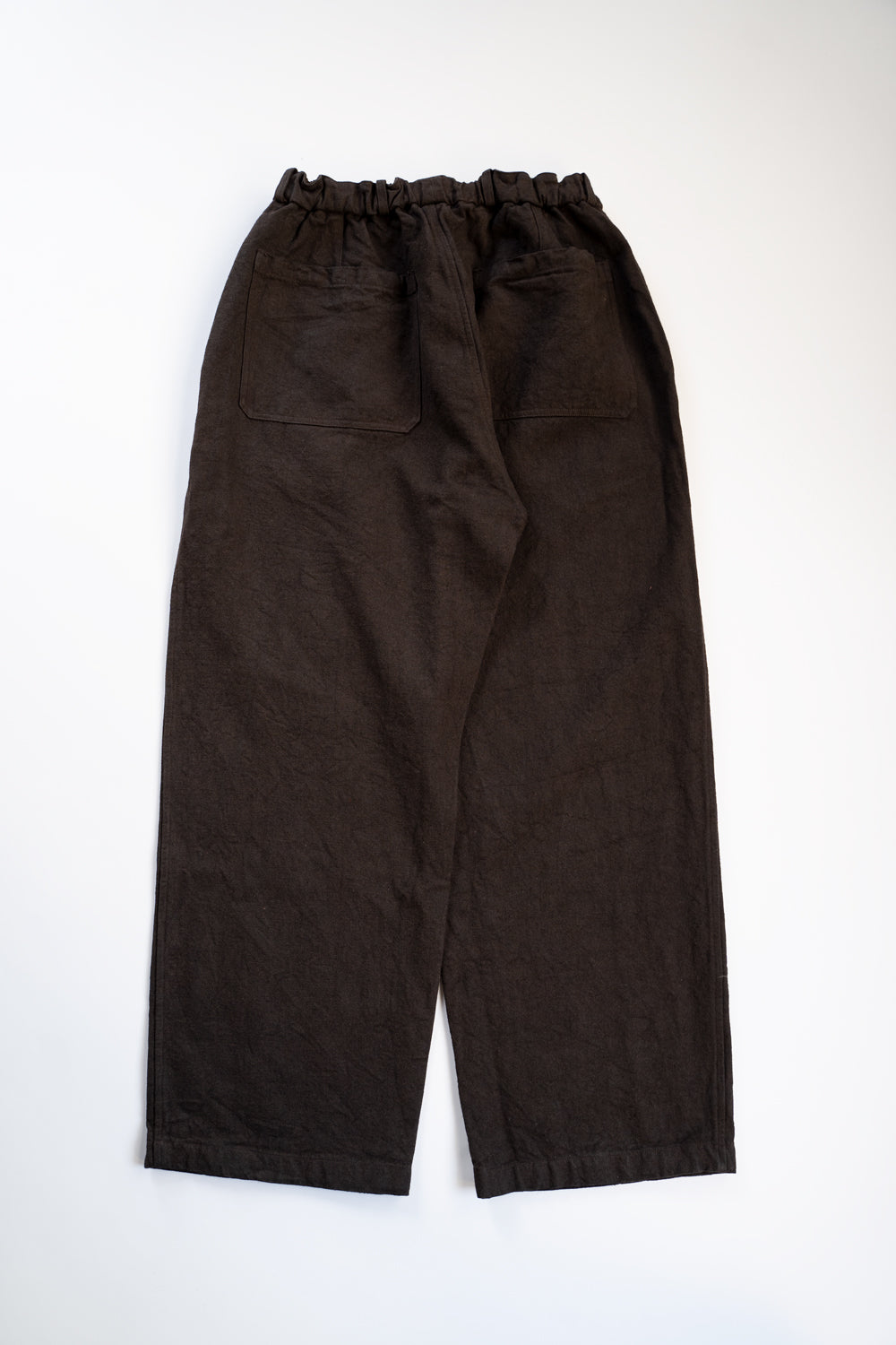 亜麻苧麻ワイドパンツ(こげ茶)