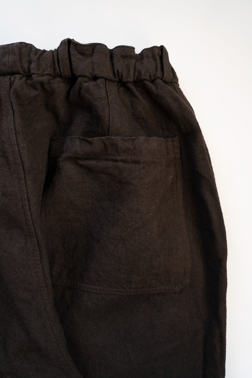 亜麻苧麻ワイドパンツ(こげ茶)