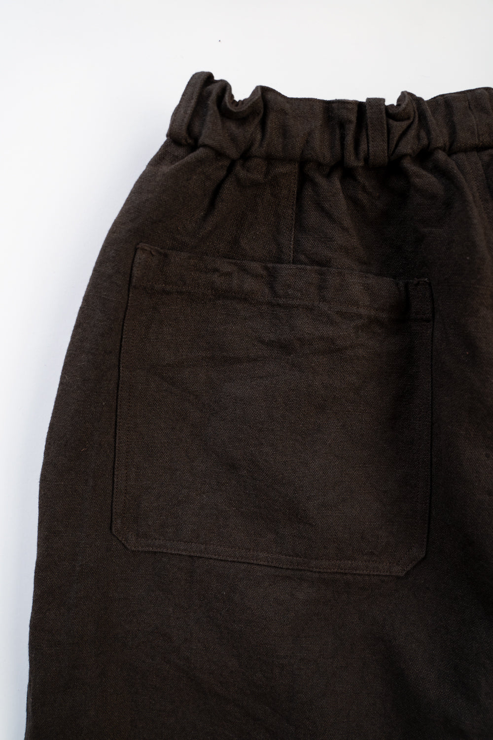 亜麻苧麻ワイドパンツ(こげ茶)