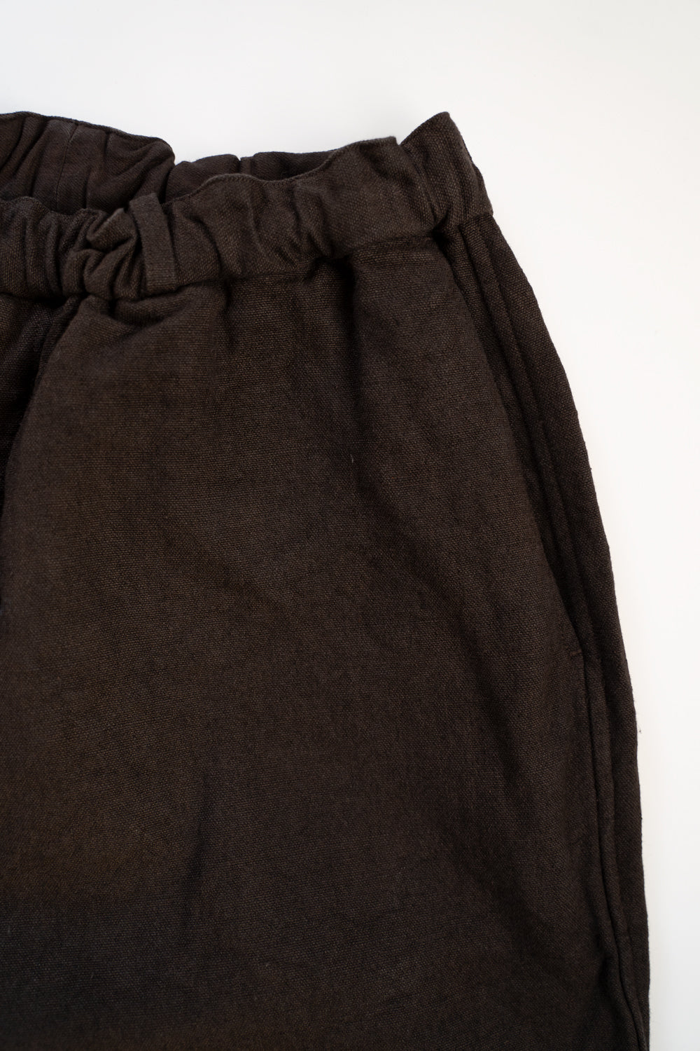 亜麻苧麻ワイドパンツ(こげ茶)