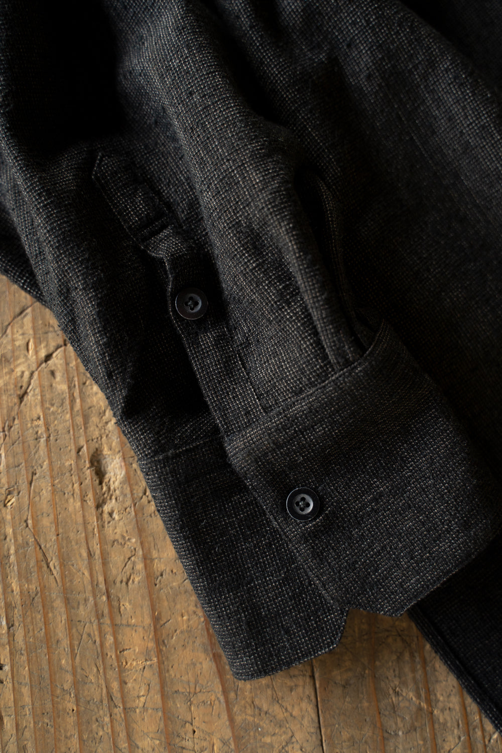 Stand Collar Long Tail Shirts"SH-042"(CACAO NIB)