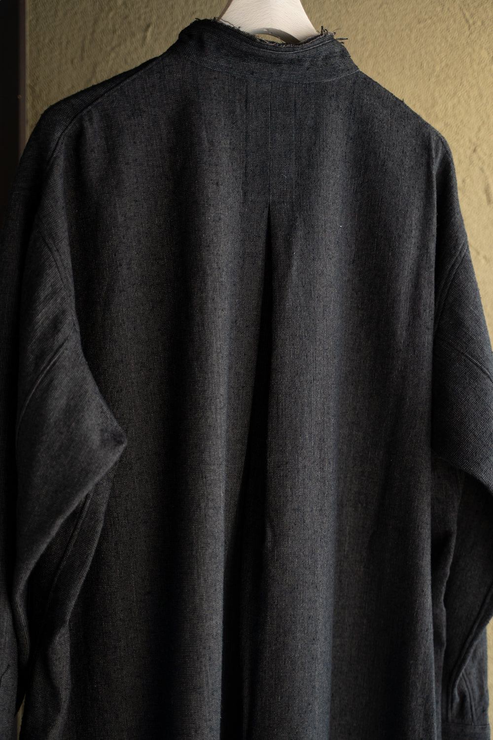 Stand Collar Long Tail Shirts"SH-042"(CACAO NIB)