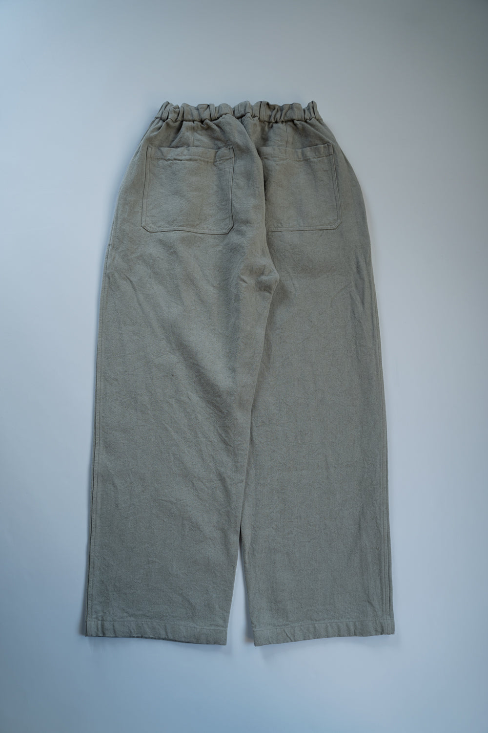 亜麻苧麻ワイドパンツ(灰緑)