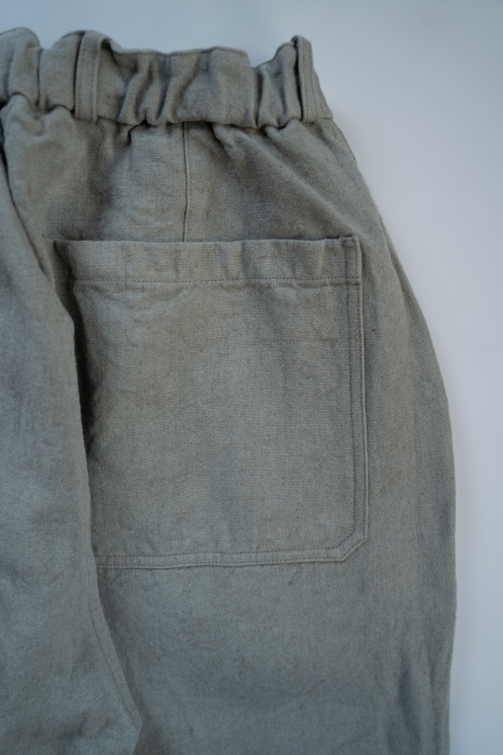 亜麻苧麻ワイドパンツ(灰緑)