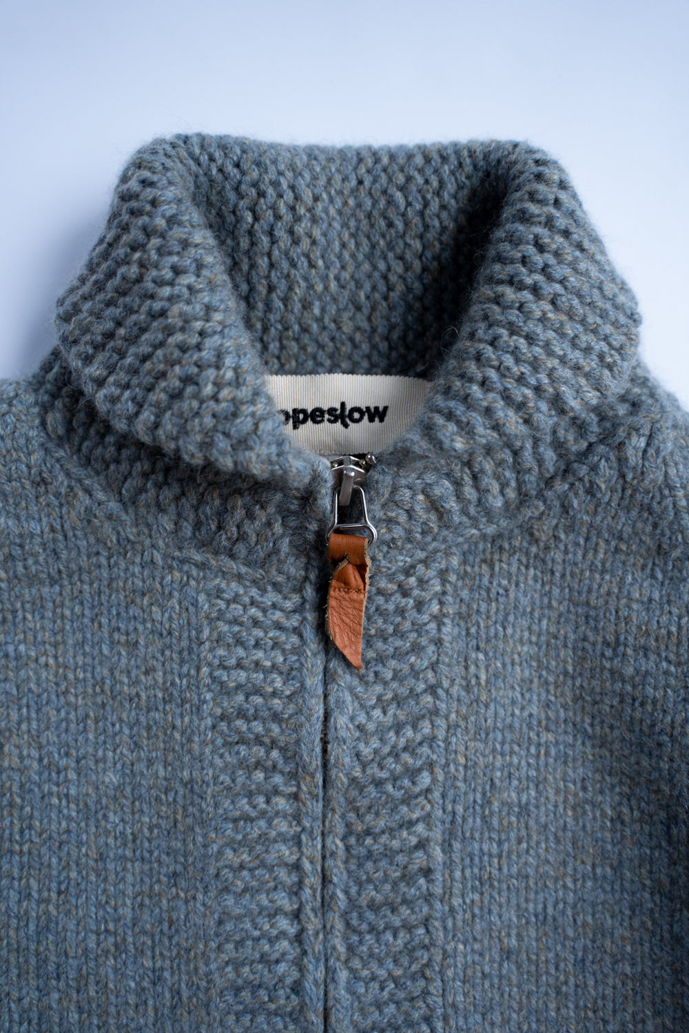 yak/lambs multi ply HAND KNITTING cowichan sweater（FADE BLUE）