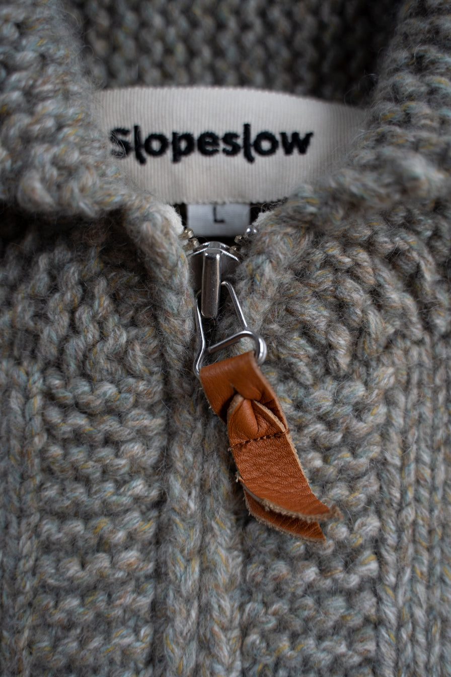 yak/lambs multi ply HAND KNITTING cowichan sweater（FOG）