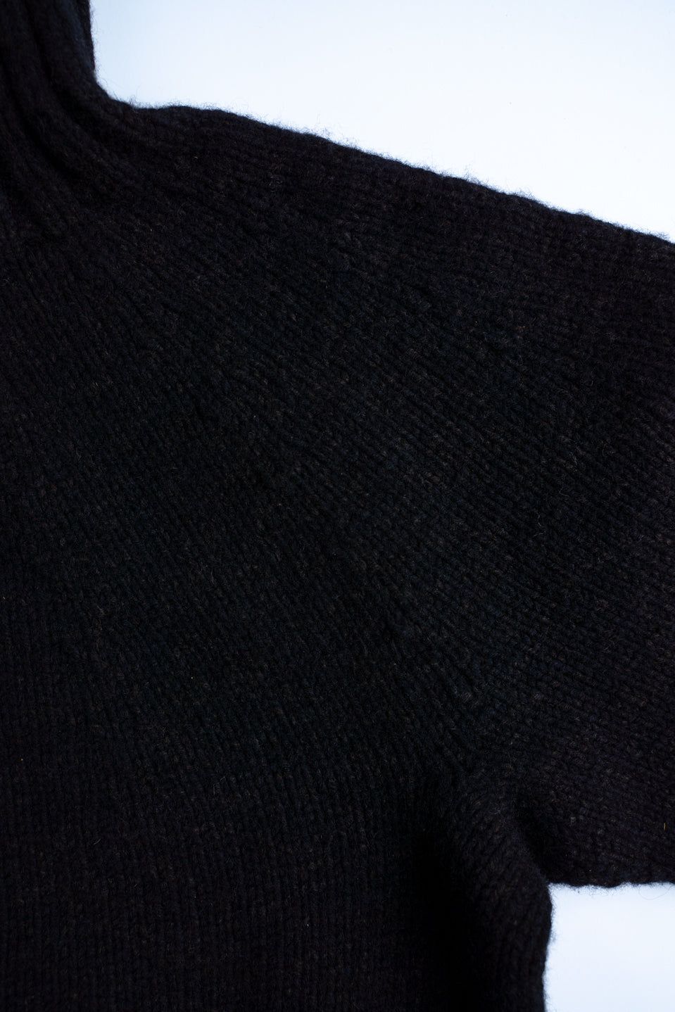 【ラスト1点】yak/lambs multi ply HAND KNITTING yoke top turtle neck sweater（DARK NAVY）