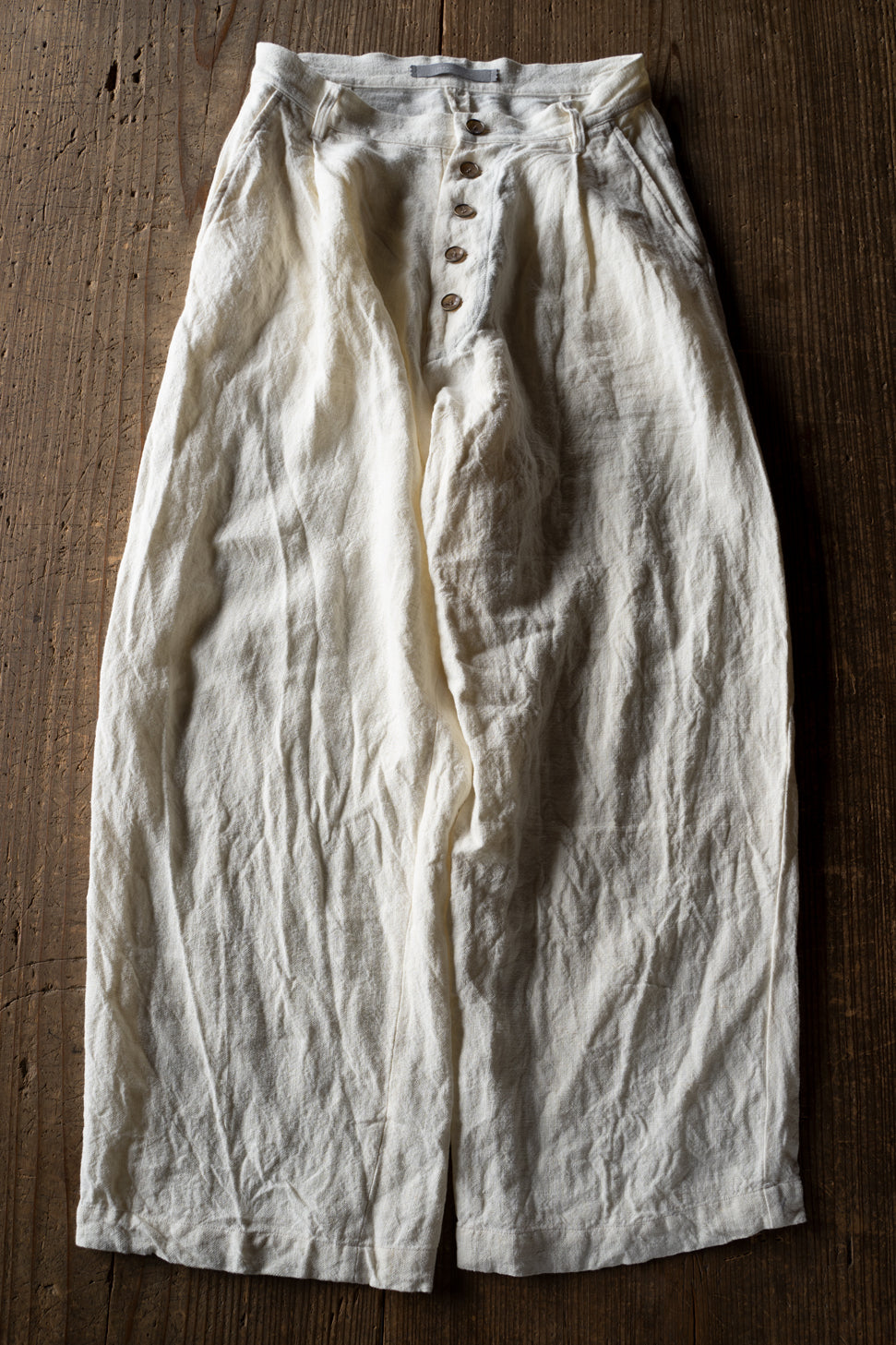 【ラスト1点】Canvas Linen Straight Pants/キャンバスリネンストレートパンツ（WHITE）