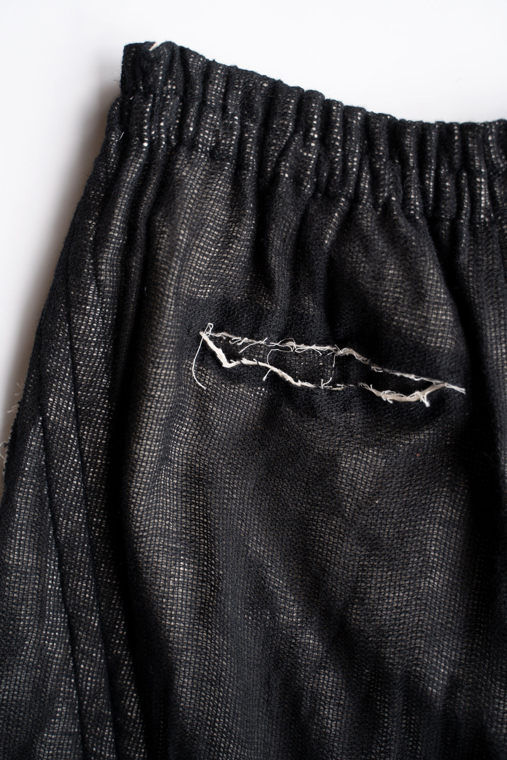 【ラスト1点】Black Mohair Leno Cloth Baggy Pants/ブラックモヘアレノクロスバギーパンツ（BLACK）