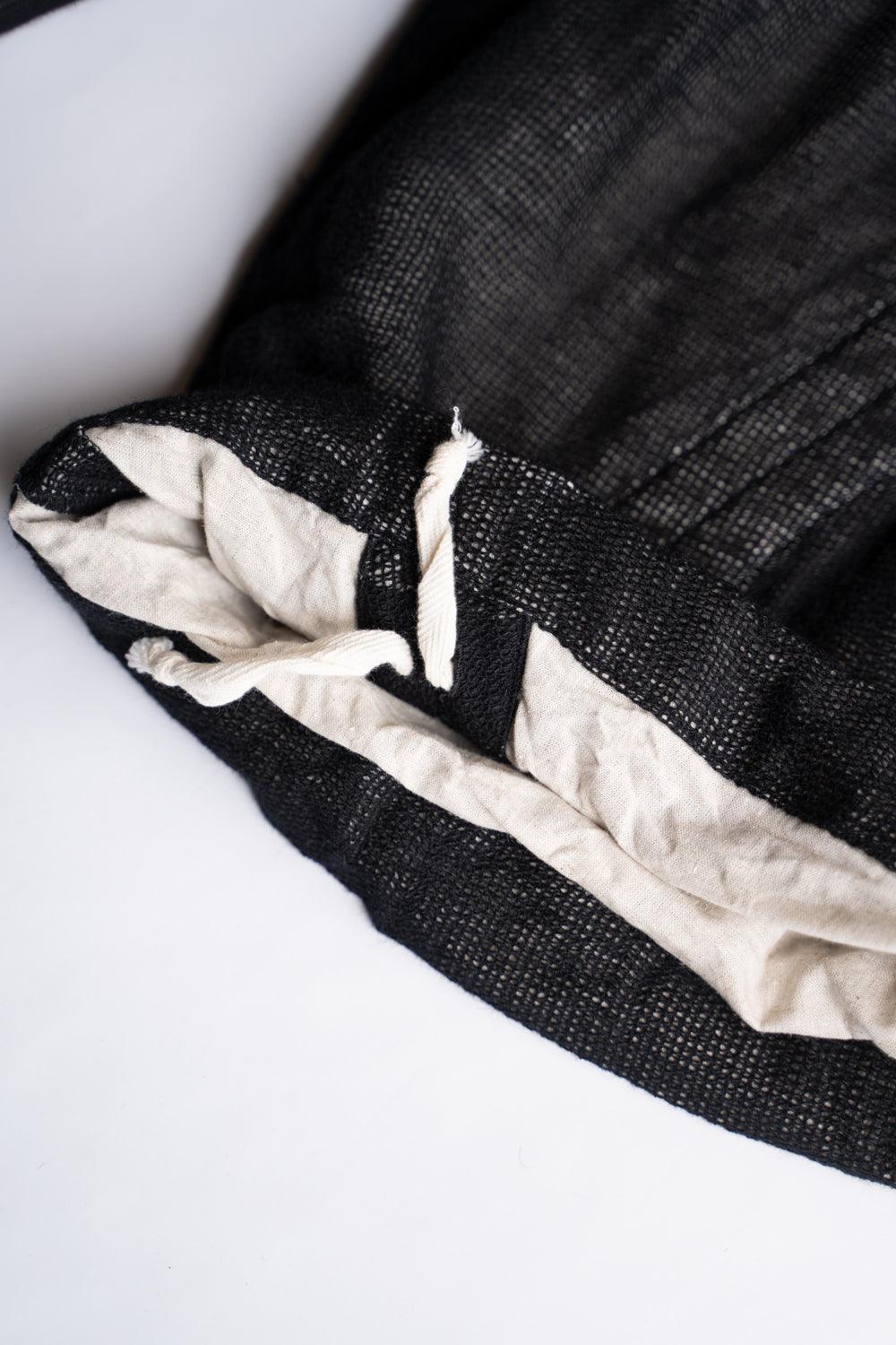 【ラスト1点】Black Mohair Leno Cloth Baggy Pants/ブラックモヘアレノクロスバギーパンツ（BLACK）