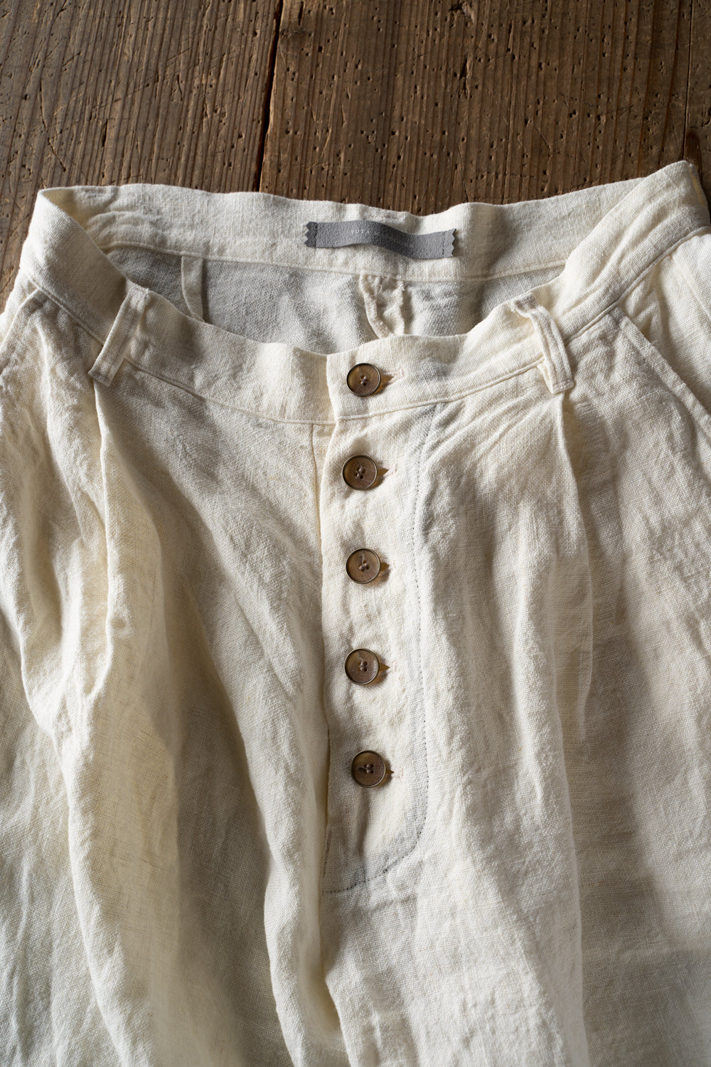 【ラスト1点】Canvas Linen Straight Pants/キャンバスリネンストレートパンツ（WHITE）