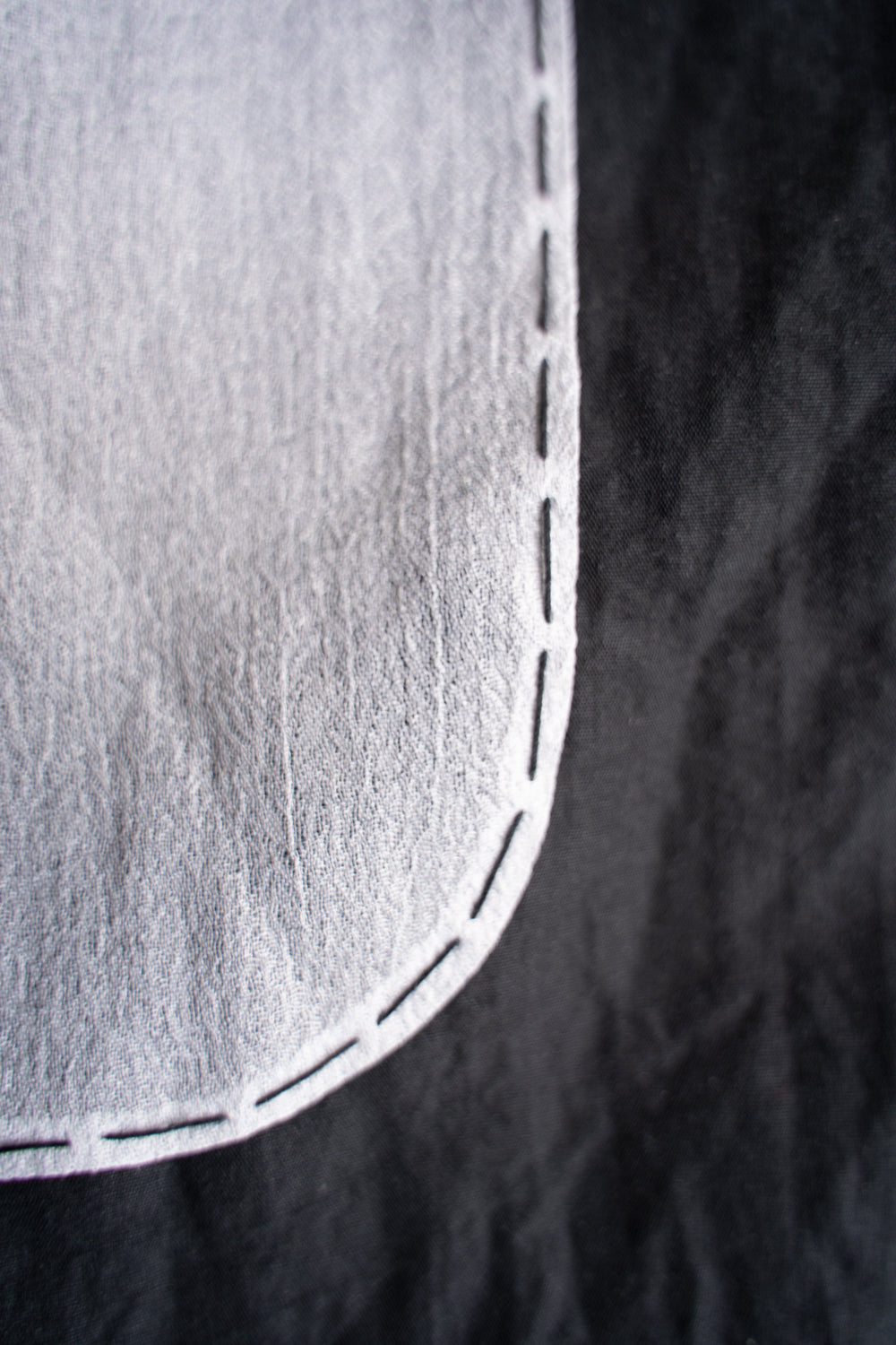 【ラスト1点】Lustrous Cotton Ramie Shadow Panel Shirt/ラストラスコットンラミーシャドウパネルシャツ（SMOKY BLACK）