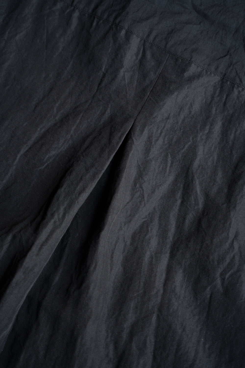 【ラスト1点】Lustrous Cotton Ramie Shadow Panel Shirt/ラストラスコットンラミーシャドウパネルシャツ（SMOKY BLACK）