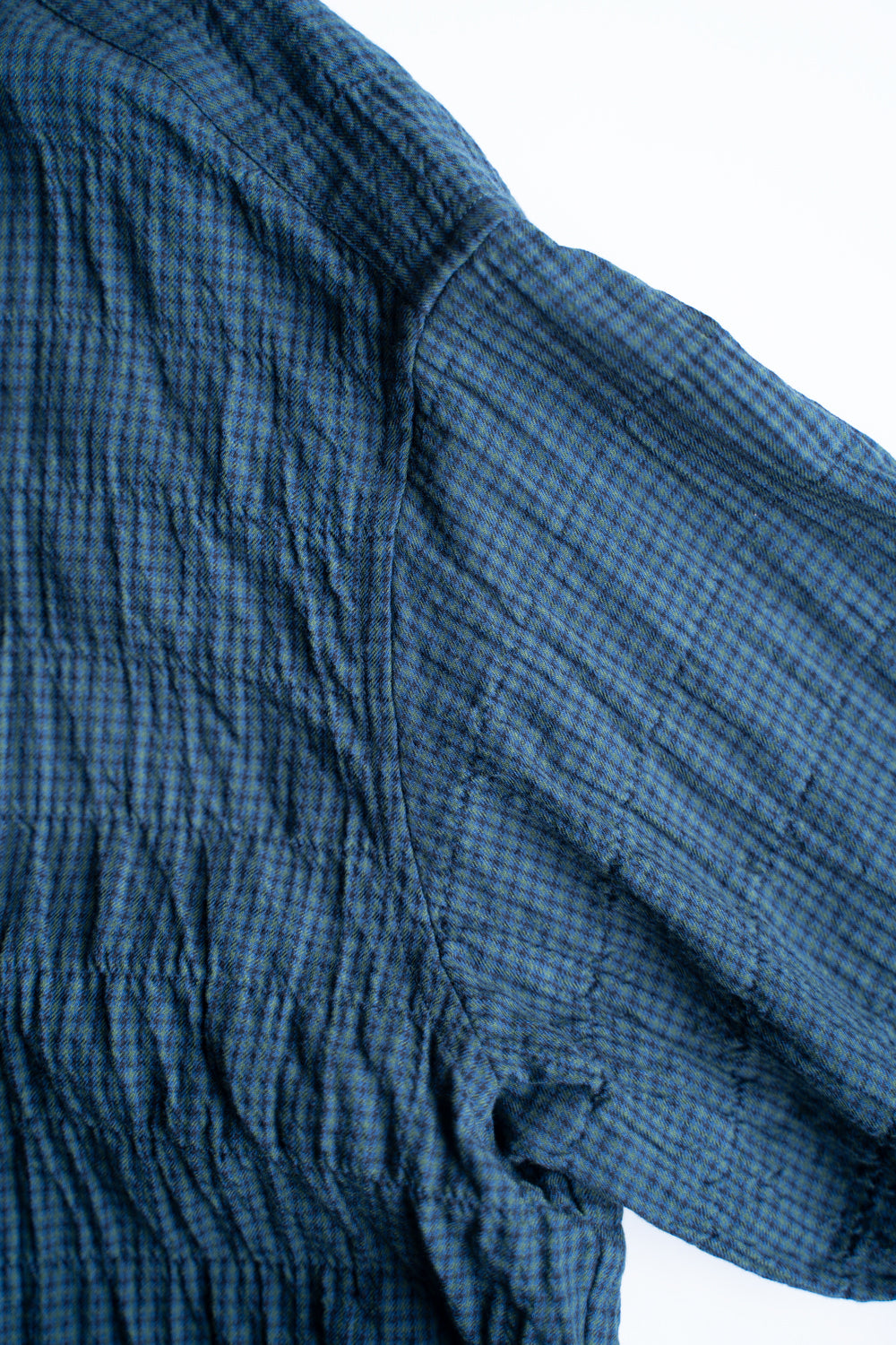 【ラスト1点】Shearling Twill Check Shadow Panel Shirt/シャーリングツイルチェックシャドウパネルシャツ（NAVY GREEN）