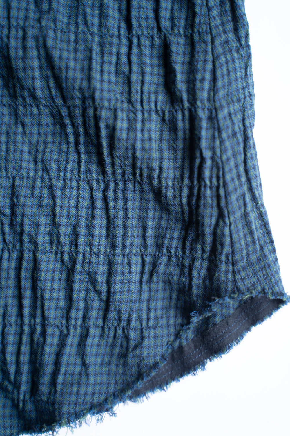 【ラスト1点】Shearling Twill Check Shadow Panel Shirt/シャーリングツイルチェックシャドウパネルシャツ（NAVY GREEN）