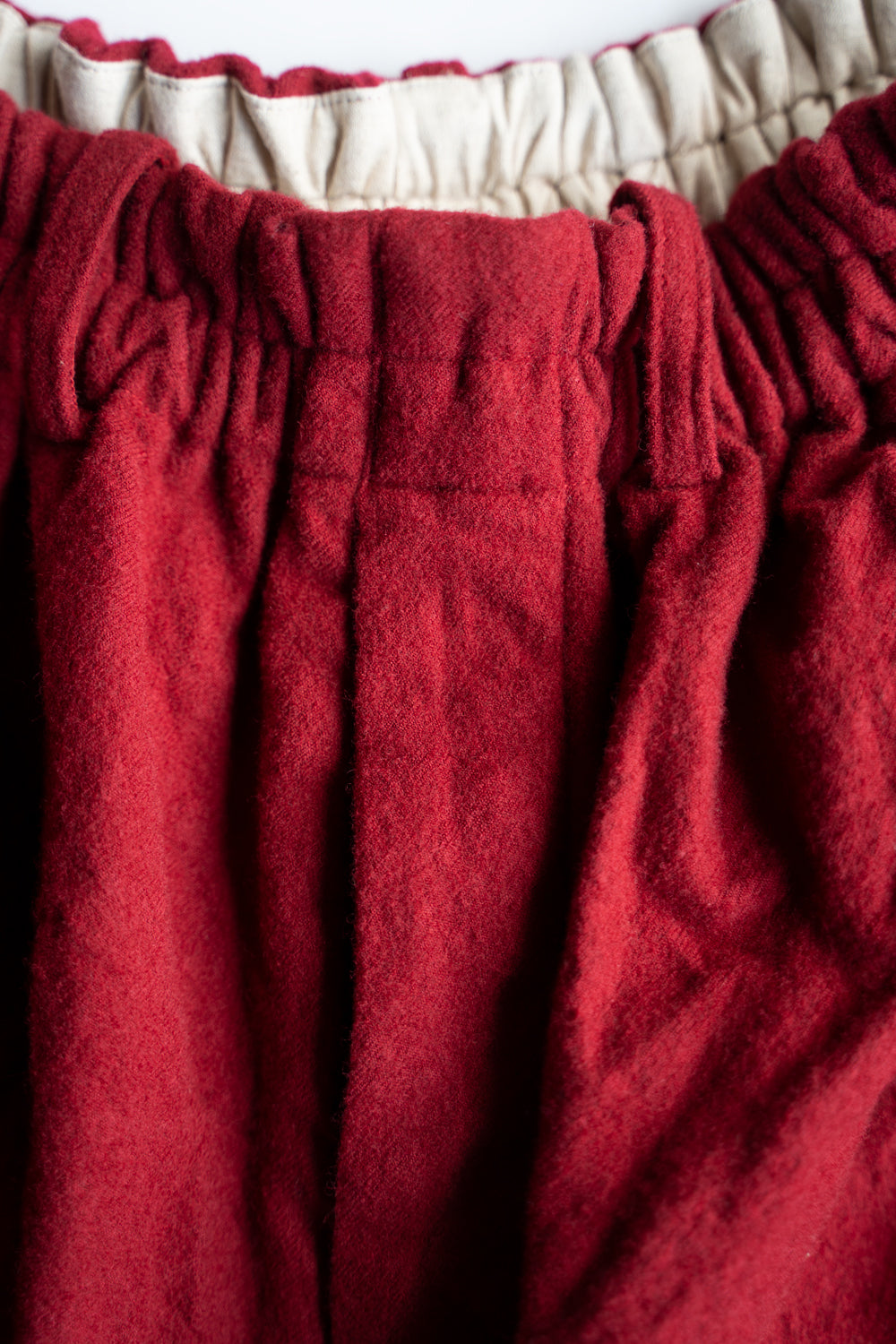 【ラスト1点】Randomly Felted Fabric Circle Pants//ランダムリーフェルトファブリックサークルパンツ（RED）
