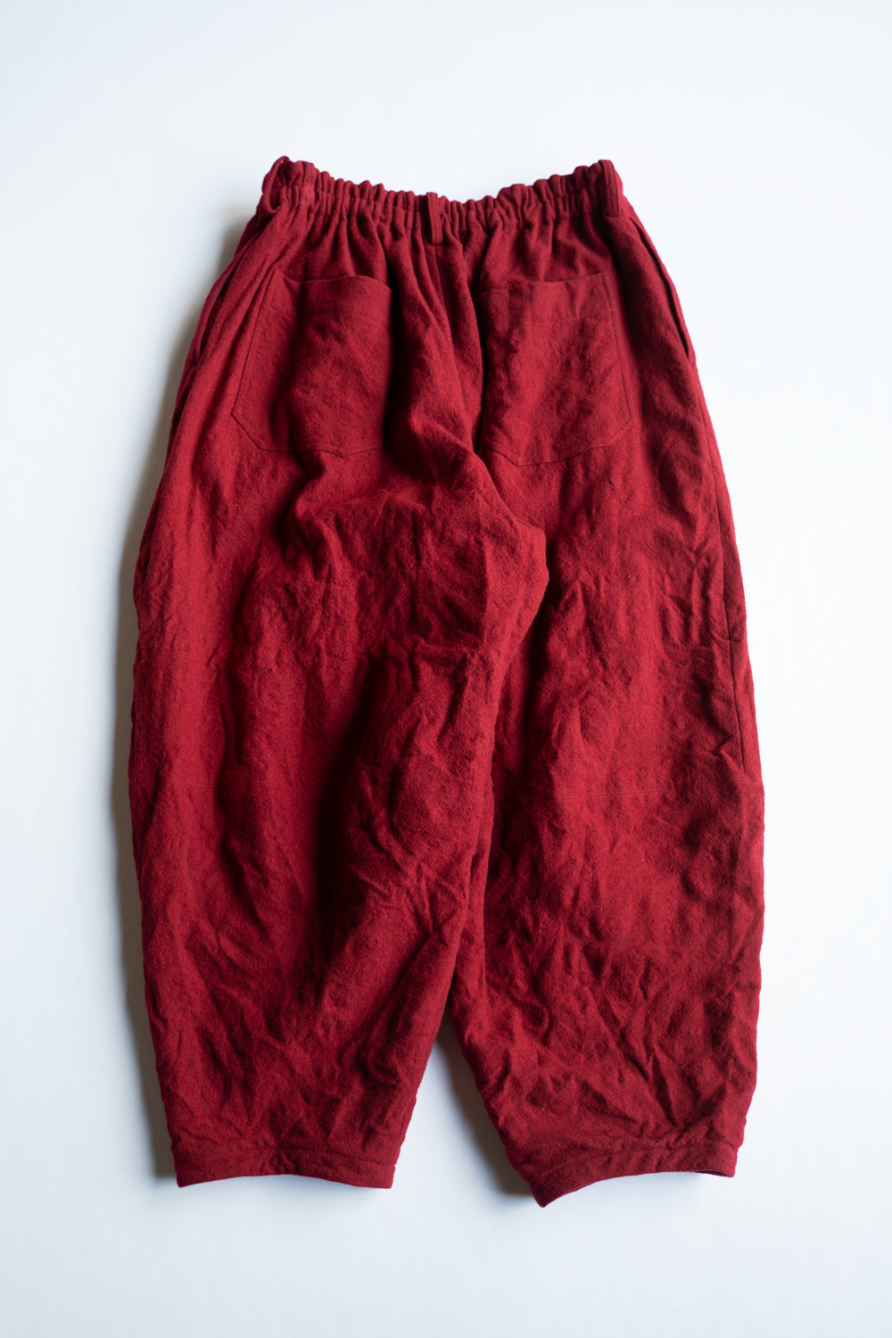 【ラスト1点】Randomly Felted Fabric Circle Pants//ランダムリーフェルトファブリックサークルパンツ（RED）