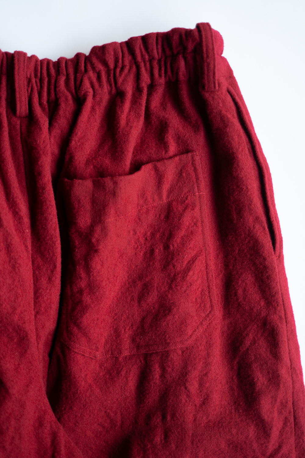 【ラスト1点】Randomly Felted Fabric Circle Pants//ランダムリーフェルトファブリックサークルパンツ（RED）