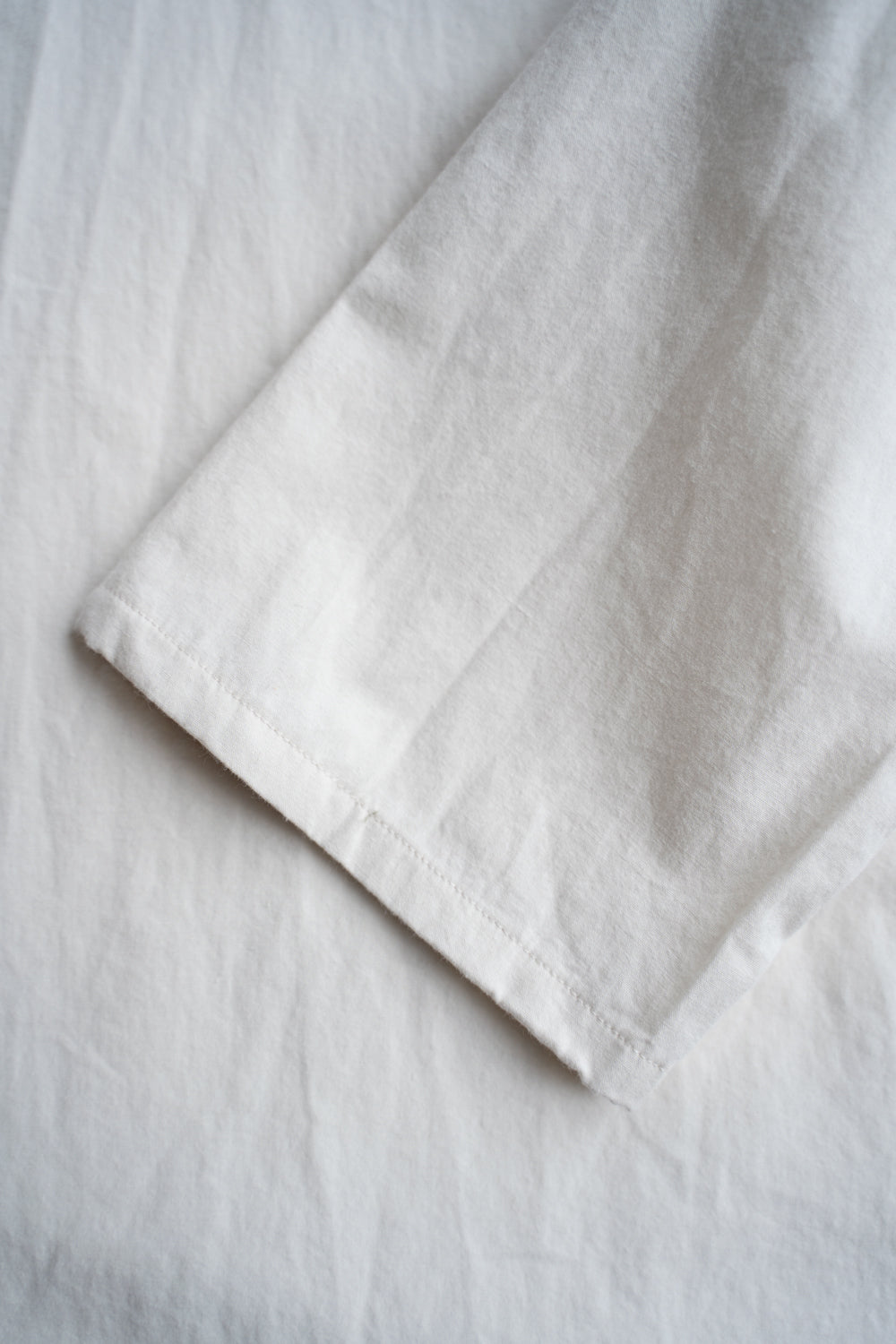 【ラスト1点】Broadcloth Cotton Collarless Shirt/ブロードクロスコットンカラーレスシャツ（OFF WHITE）