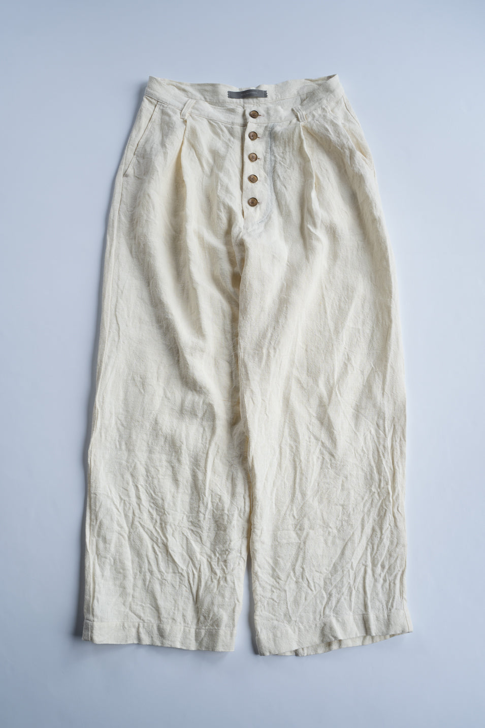 【ラスト１点】Canvas Linen Straight Pants/キャンバスリネンストレートパンツ（WHITE）