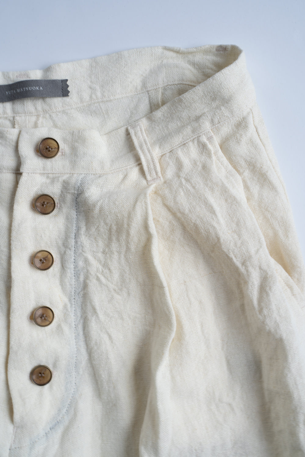 【ラスト１点】Canvas Linen Straight Pants/キャンバスリネンストレートパンツ（WHITE）