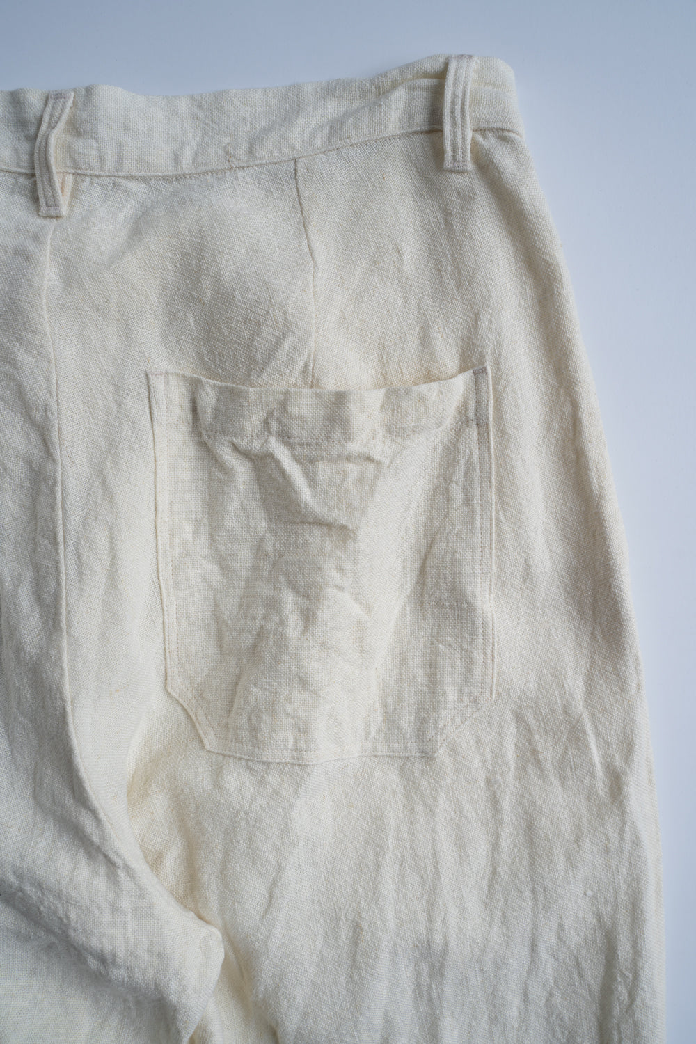 【ラスト１点】Canvas Linen Straight Pants/キャンバスリネンストレートパンツ（WHITE）