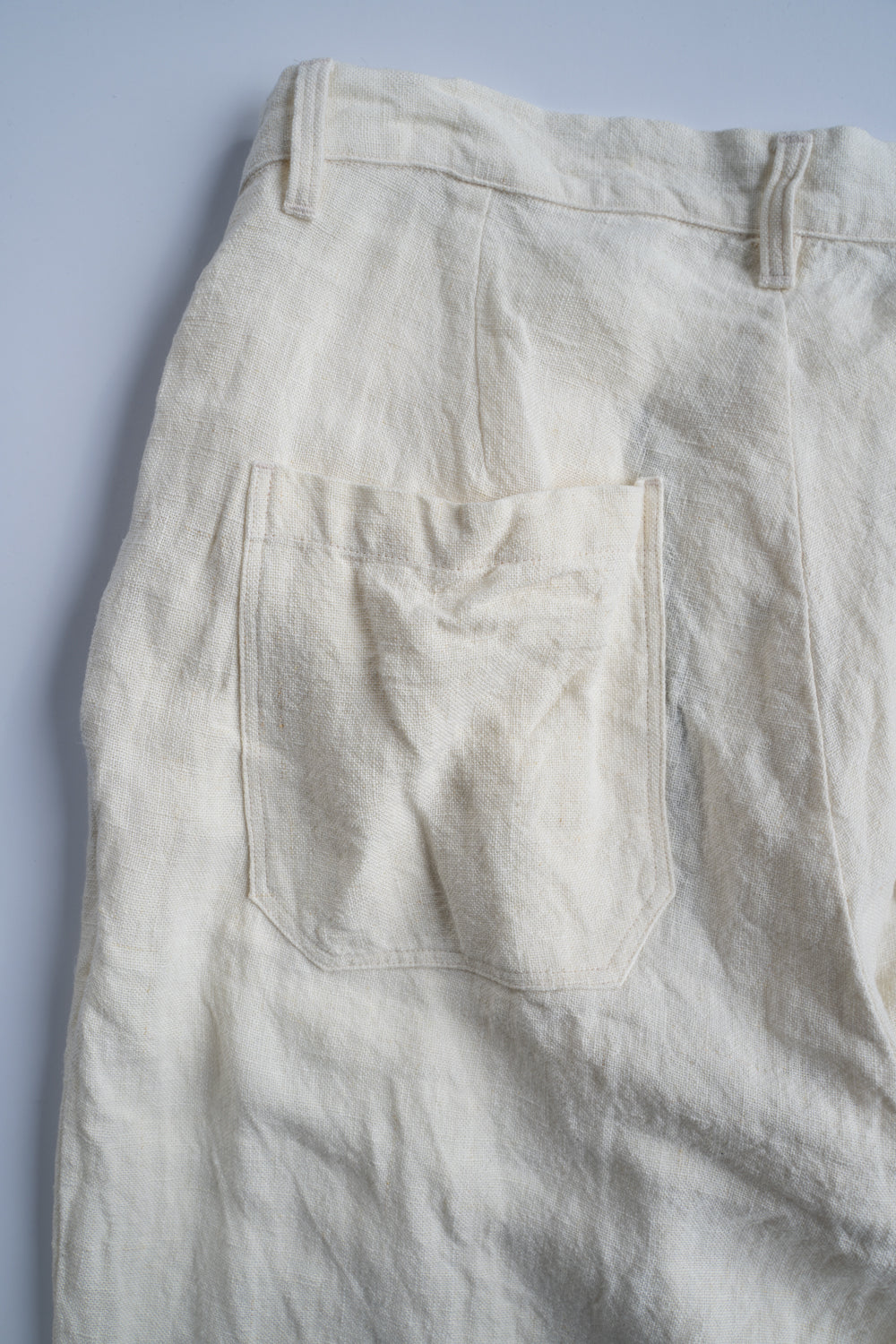 【ラスト１点】Canvas Linen Straight Pants/キャンバスリネンストレートパンツ（WHITE）