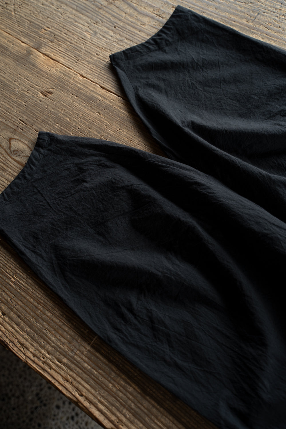 【ラスト1点】Sheeting Dyed Plain Weave Circle Pants/シーチングダイドプレーンウィーブサークルパンツ（BLACK）
