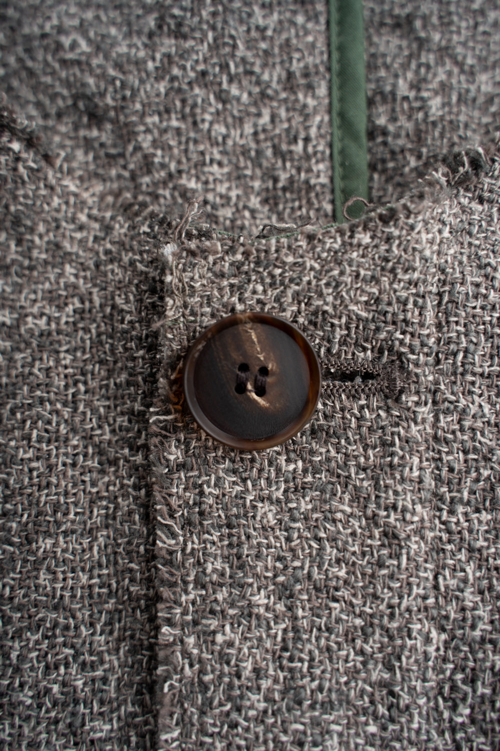 【ラスト1点】Special Twisted Yarn Fabric Collarless Jacket/スペシャルツイステッドヤーンファブリックカラーレスジャケット（LIGHT BROWN）