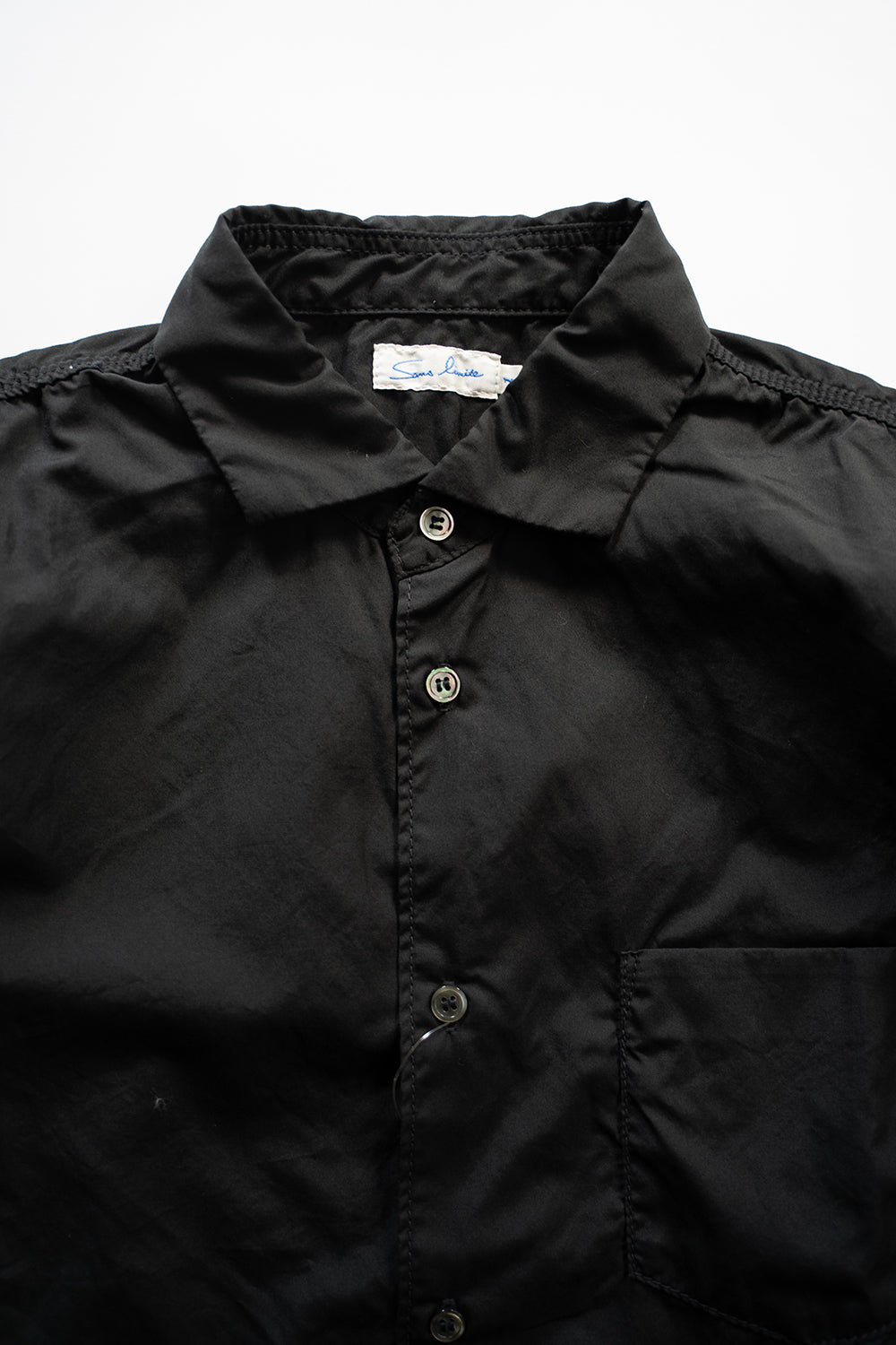 SH04B ボックスワイド3本針シャツ（BLACK）