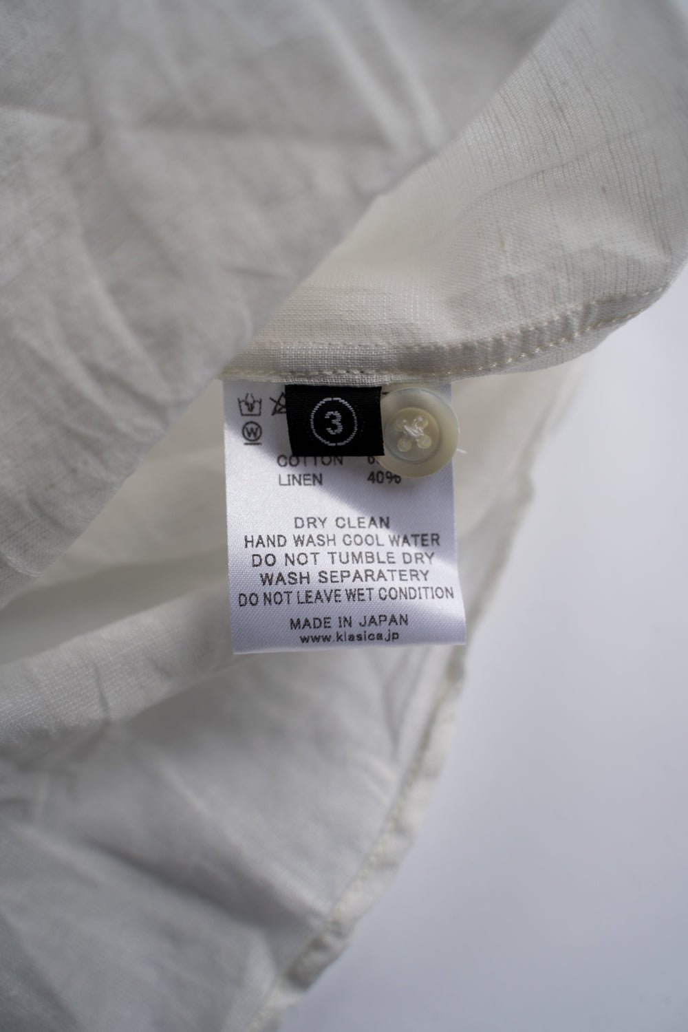 【ラスト1点】Back Flap H-S Shirts With Big Pockets”SH-052”-TW（WHITE）