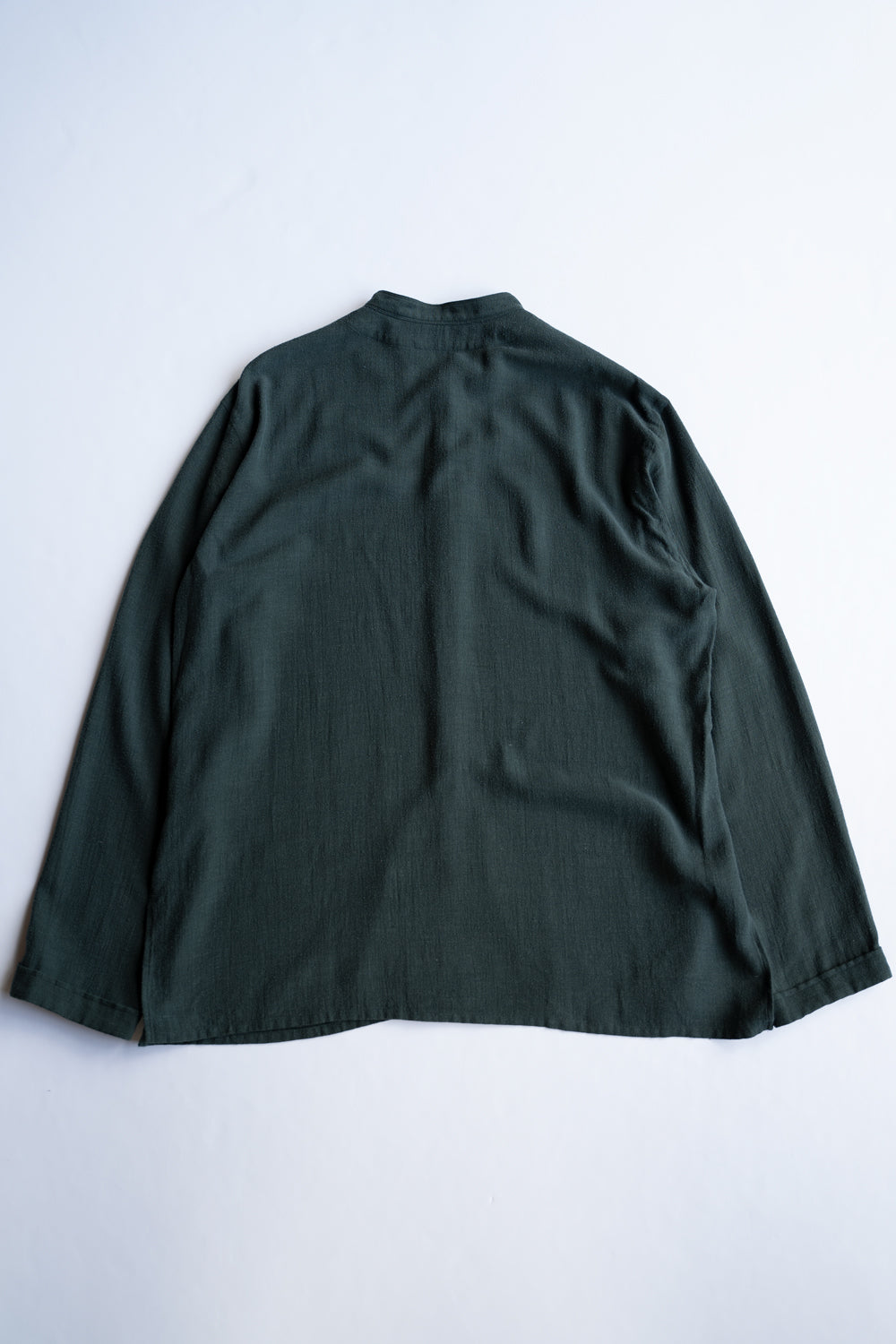 Silk Nep Back Satin Lounge Shirt（EVER GREEN）