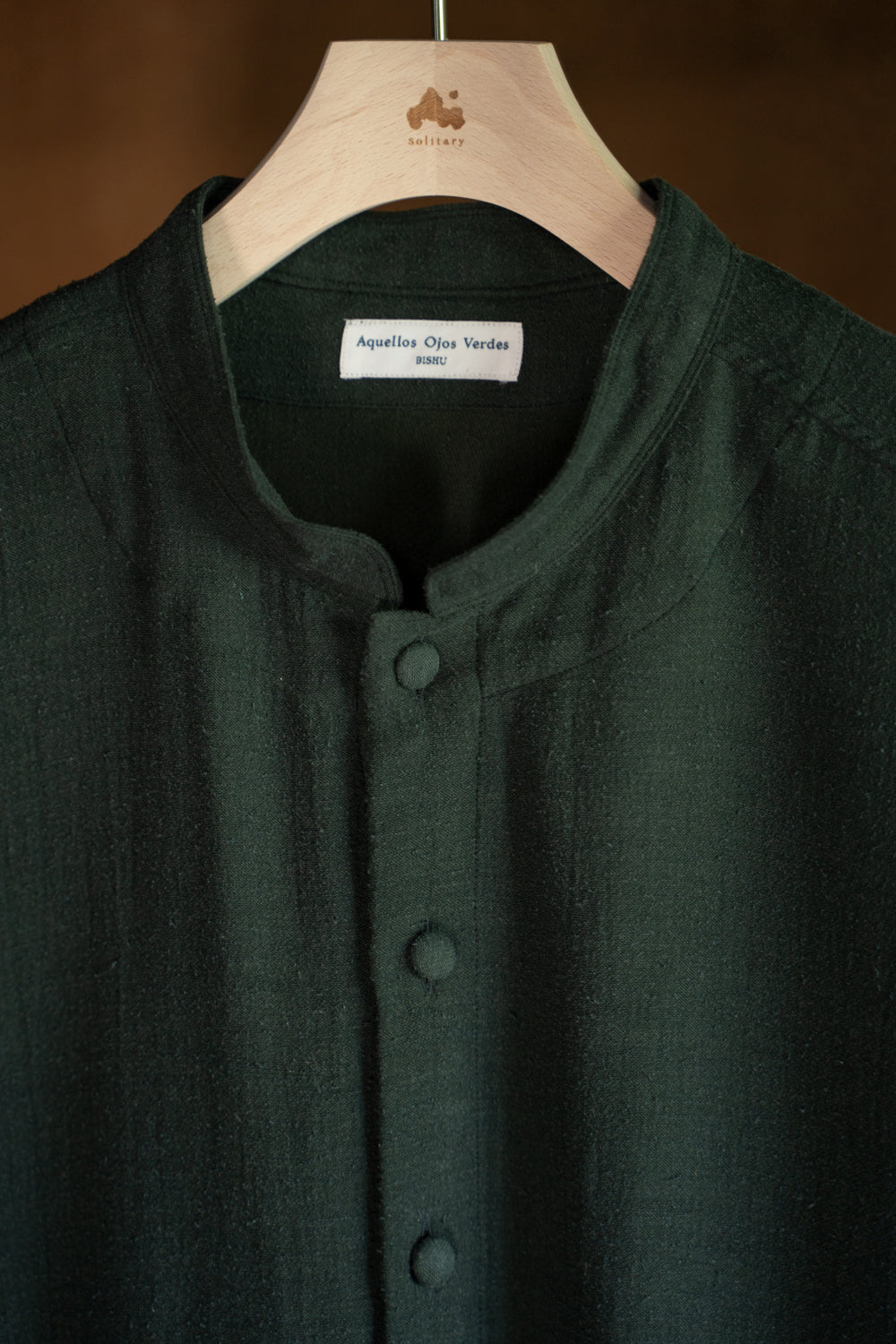 Silk Nep Back Satin Lounge Shirt（EVER GREEN）