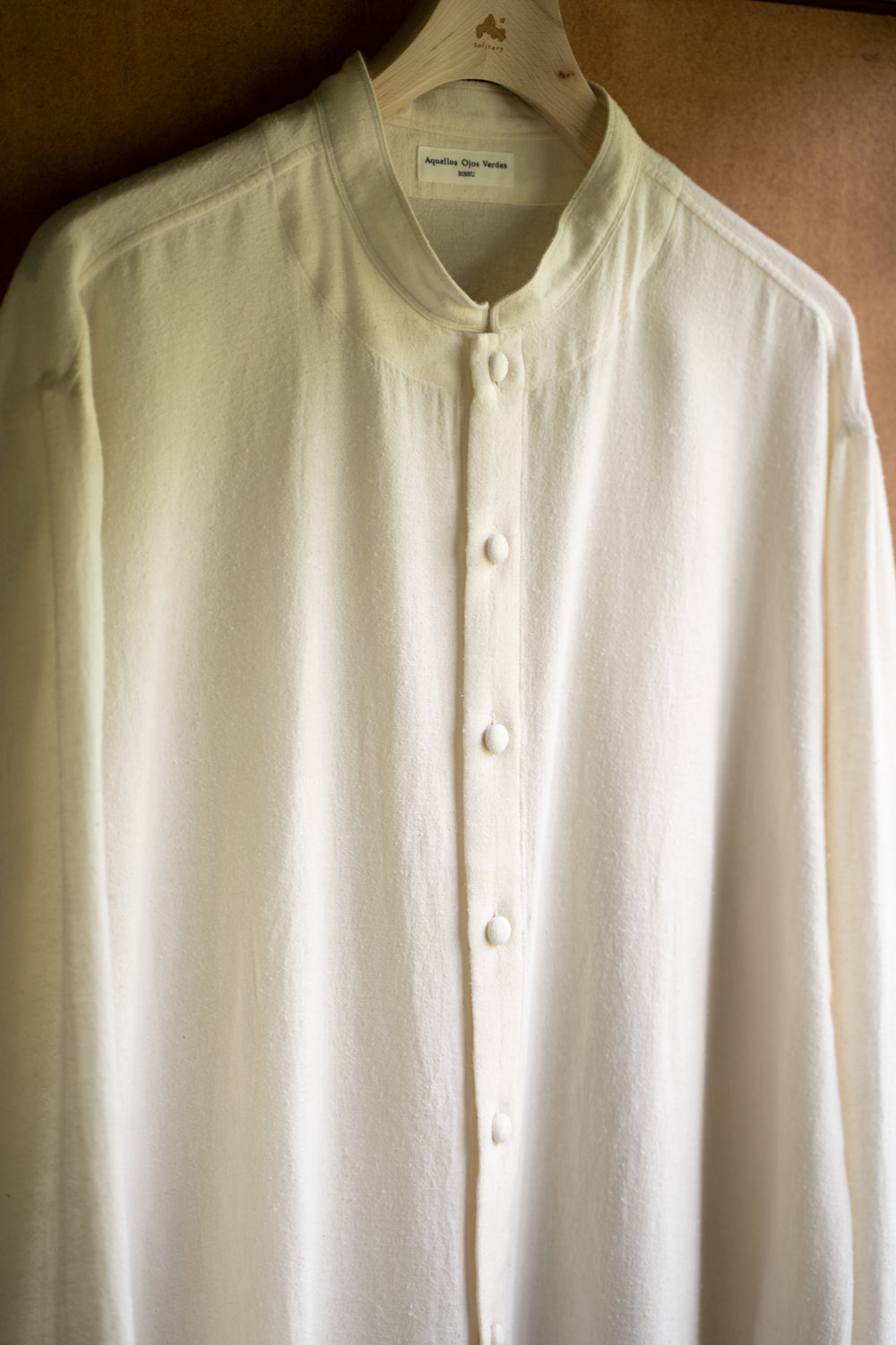 Silk Nep Back Satin Lounge Shirt（OYSTER WHITE）