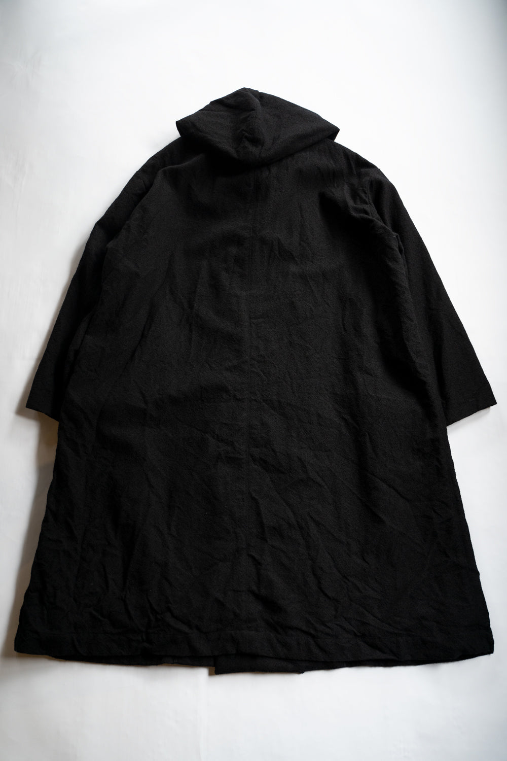 【ラスト1点】ループヤーンヘリンボンフーデッドコート（BLACK）