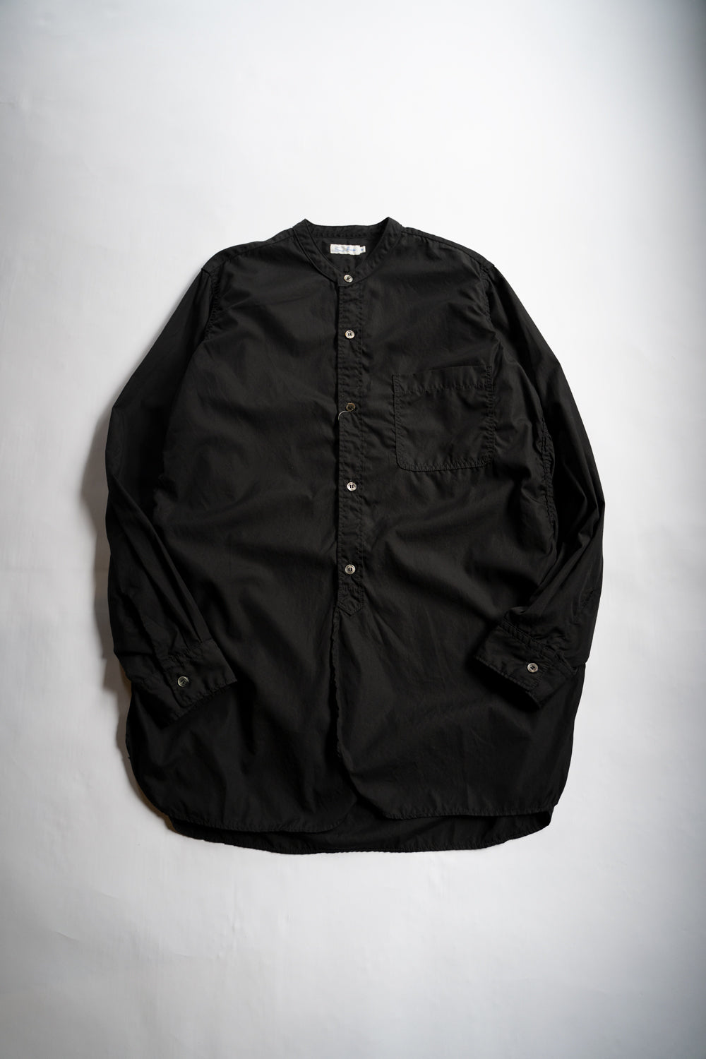SH06 S  長丈２本針スタンドカラーシャツ（BLACK）